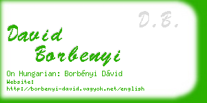 david borbenyi business card